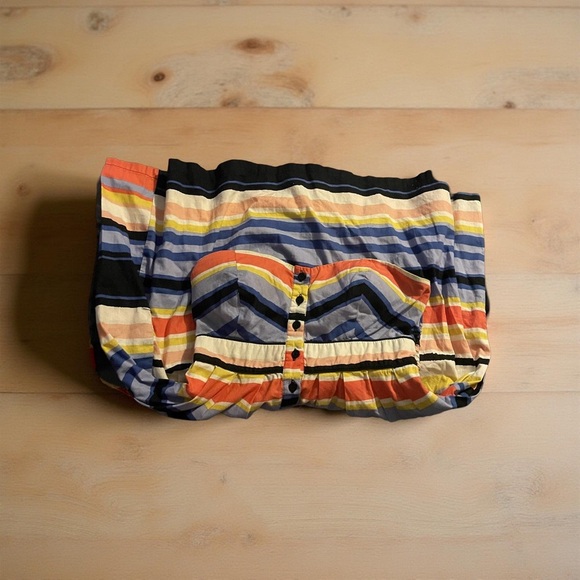 Striped Multicolor Puff Skirt Dress Striped Party Dress Multi Occasion - Picture 2 of 9